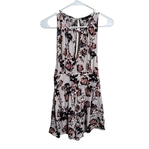Kendall & Kylie Romper Women's XS White Floral Sleeveless One-Piece Open Tank - Picture 1 of 10