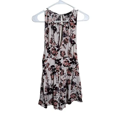 Mameluco para mujer Kendall & Kylie XS blanco floral sin mangas una pieza sin mangas abierto Foto 1 de 4