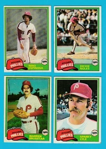 BASEBALL - TOPPS - PHILLIES - 4 LARGE CARDS - 1981 - Picture 1 of 2