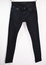 NUDIE JEANS SKINNY LIN BLACK BLACK MEN'S JEANS size W30 L32