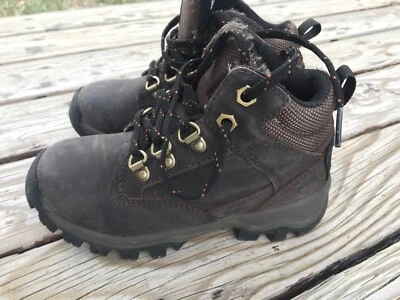 TIMBERLAND ReBOTLBrown Cuero Parte Superior Alta Con Cordones Bota de Senderismo Talla 10 Niño Bebé Foto 1 de 4