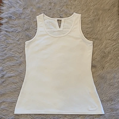 Woolrich Mujer Blanco Tencel Fluido Camiseta Sin Mangas Talla Mediana Foto 1 de 4