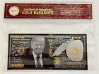 President Donald Trump..$1000 Dollar Bill.. 24K Gold & Silver 3D Overlay..W/ COA