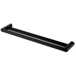 Toallero doble de baño negro montado en la pared - Imagen 1 de 2