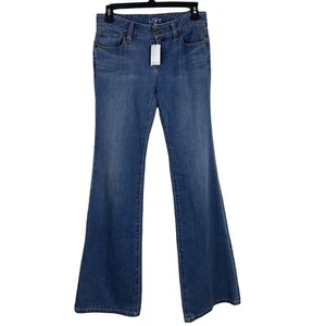 Pantalones de mezclilla Loft modernos acampanados Ann Taylor nuevos con etiquetas talla 25L largos o talla 2 lavado medio NUEVO - Imagen 1 de 9