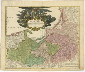 Antique Map of the Baltic Region by Homann Heirs (c.1730) - Picture 1 of 1