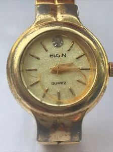 Vintage Elgin Wrist Watch Quartz Diamond Accent Ex122-007 5Y30 Repair/Parts - Picture 1 of 6