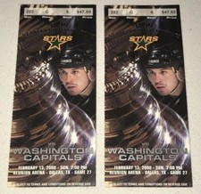 2/13/00 Capitals / Dallas Stars Ed Belfour Goalie 300th Victory Win Ticket Stub