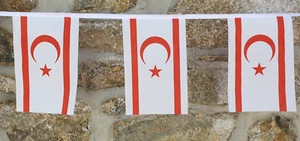 Northern Cyprus Flag Bunting - 6m With 20 Flags - Foto 1 di 4