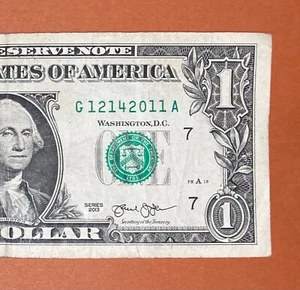 December 14, 2011 (G 12142011 A) Birthday Note $1 One Dollar Bill - Picture 1 of 3