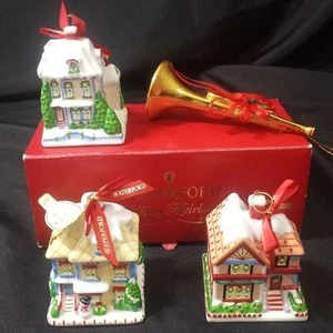 Waterford Holiday Homes Heirlooms lighted Village Set of 3 Ornaments NIB - Picture 1 of 12