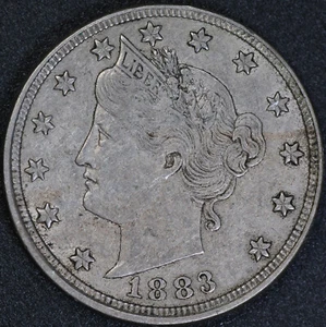 1883 w/o Cents 5¢ Liberty Nickel Ch. AU (#C) - Picture 1 of 8