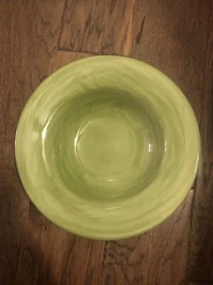 POTTERY BARN Sausalito 10" Olive Green SOUP BOWL - EXCELLENT CONDITION - Image 1 of 4