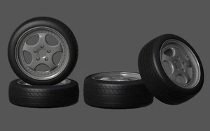 RHZW1 RUOTE 1/87 1/64 1/43 1/32 1/24 1/18 1/12 HOT Tamiya GT Spirit Porsche - Foto 1 di 3