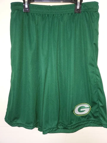 0724 Mens NFL GREEN BAY PACKERS Polyester Jersey SHORTS Embroidered GREEN New Cover