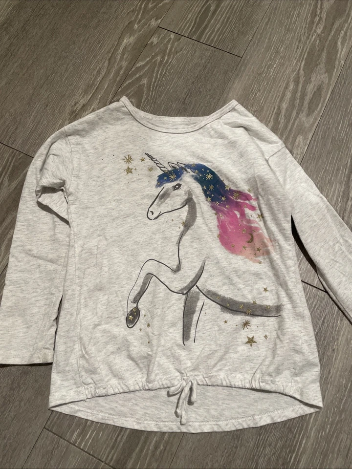 Camisa Carter’s Unicorn Talla 6 Manga Larga Para Niñas Color Gris Foto 1 de 4