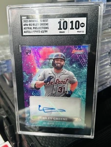 RILEY GREENE SGC 10/10 2023 BOWMAN'S BEST ROOKIE ASTRAL PROJECTIONS AUTO/99 RC - Picture 1 of 2
