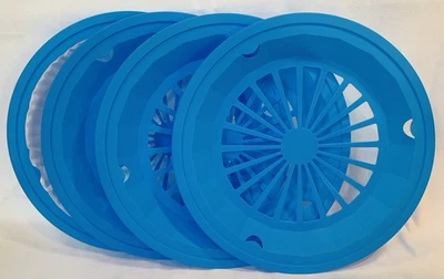 Set of 8 Reusable Turquoise Blue Plastic Paper Plate Holders *NEW* - Image 1 of 4