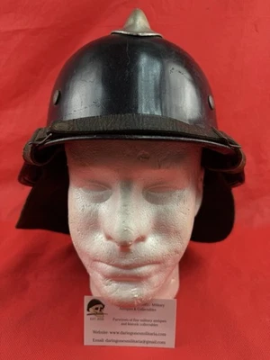 Original WW2 German M34 Fireman’s Helmet With Comb & Neck Flap - Image 1 of 4