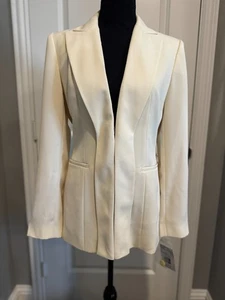 NWT Sz 6 / Small Harve Benard Ivory Tailored Lined Blazer Jacket - Picture 1 of 23
