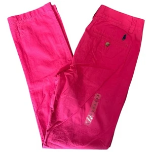 Polo Ralph Lauren NWT Girls Size 14 Bright Pink Cotton Chino Pants - Picture 1 of 7