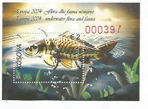 Kosovo Europa 2024 Bloque Subacuático Fauna y Flora MNH. - Imagen 1 de 1