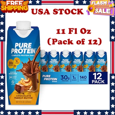 Batido de proteína pura chocolate mantequilla de maní 11 oz 12 quilates apto para cetogénicos con vitaminas Foto 1 de 4