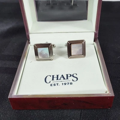 Gemelos de boda Chaps nácar tono plata  Foto 1 de 4
