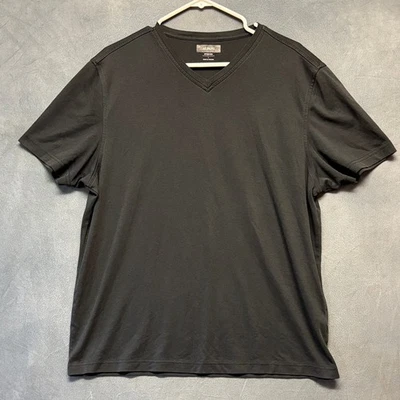 Alfani Stretch Black V-Neck T-Shirt Mens Large Supima Cotton Blend Basic Tee - Image 1 of 4