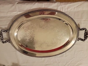 FB Rogers Silver Co 1883 Etched 23" Oval Serving Platter/Tray #6718 - Picture 1 of 8