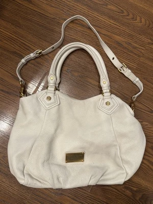 Marc by Marc Jacobs Classic Q Fran Large White Birch Leather Shoulder Bag Purse - Image 1 of 4