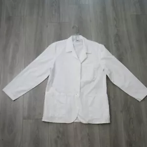 Meta Lab Coat Women 8 White Medical Jacket Pockets Button Front Blazer Style - Picture 1 of 13