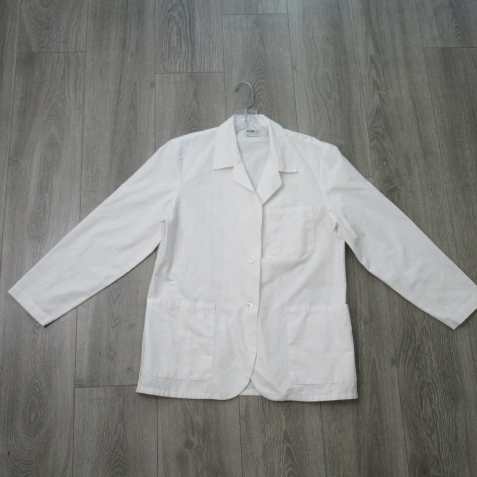 Meta Lab Coat Women 8 White Medical Jacket Pockets Button Front Blazer Style - Image 1 of 4