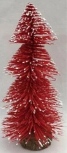 Miniature Dollhouse Accessories Red Christmas Tree with Snow 1:12th scale - Picture 1 of 1
