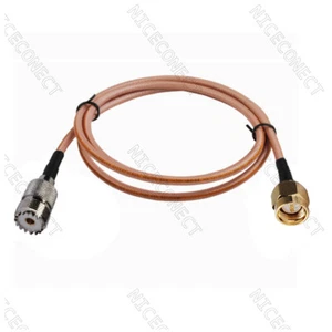 Cable coaxial UHF SO239 hembra a SMA macho RG400 50Ω para cable de extensión de antena - Imagen 1 de 3