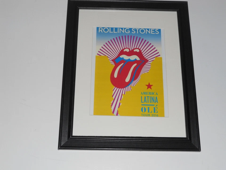 Framed Rolling Stones Latin America 2016 Tour Poster Print Mick/Keith 14"x17" - Image 1 of 1