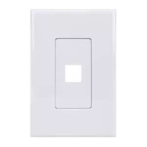 Construct Pro 1-Port Keystone Wandplatte mit schraubenloser Vorderseite (weiß) - Bild 1 von 5