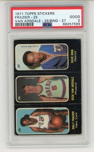 1971-72 Topps Trios Stickers #25-26-27 Walt Frazier/Dick Van Arsdale/Dave Bing P