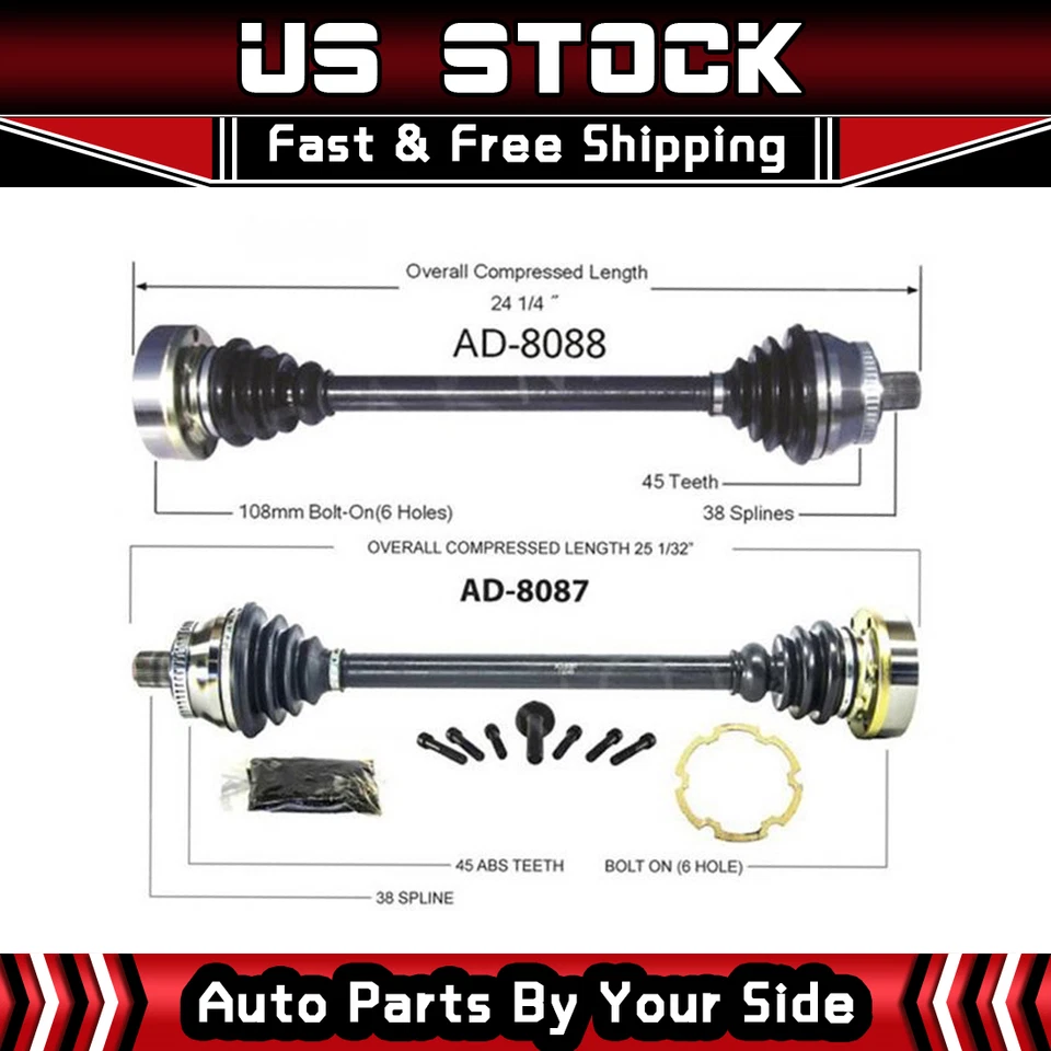 Par de juntas delanteras de eje Surtrack CV para Audi S4 2000-2002 manual AWD Foto 1 de 4