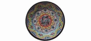 Hand-painted glazed ceramic dish, made in Uzbekistan - Picture 1 of 4