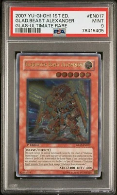 Yugioh PSA 9 MINT Gladiator Beast Alexander GLAS-EN017 Ultimate 1st Ed - Image 1 of 2