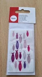 Wachsmotiv Fische, pink, zum Verzieren Kommunions- Tauf- o. Konfirmationskerze  - Bild 1 von 4