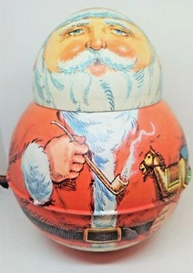 DE COLECCIÓN 1980 ARTÍCULOS BRISTOL ROLLY POLLY SANTA ALMACENAMIENTO TABACO ESTAÑO NAVIDAD - Imagen 1 de 9