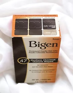 Bigen Permanent Powder Hair Color #47 Med Chestnut 0.21oz. - Picture 1 of 5