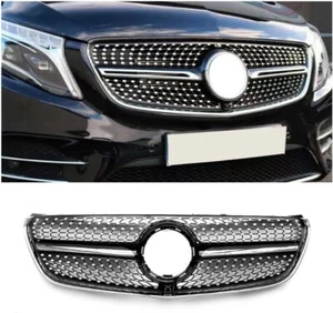 CALANDRE DIAMANT NOIR CHROME MERCEDES CLASSE V W447 2014 A 2019 - Imagen 1 de 2