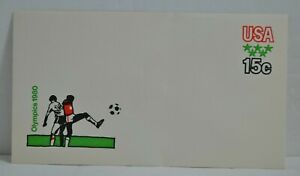  USA 1980 Olympics Soccer Prepaid Envelope 1979 Letter Size Unused 