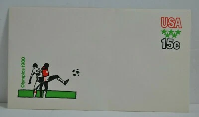  USA 1980 Olympics Soccer Prepaid Envelope 1979 Letter Size Unused  - Image 1 of 4