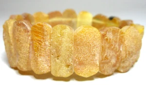 PULSERA ELEGANCIA ÁMBAR BÁLTICO GENUINO CRUDO - Yema de huevo - Amarillo - Imagen 1 de 5