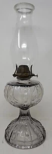 RARE EAPG? Silver Age Oil Lamp Round Clear No Frosting 6" Diameter Pattern Glass - Picture 1 of 17