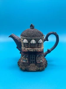 Vintage Hometown Teapot Cottages BLUE ANTIQUES STORE 5" TB8 - Picture 1 of 8
